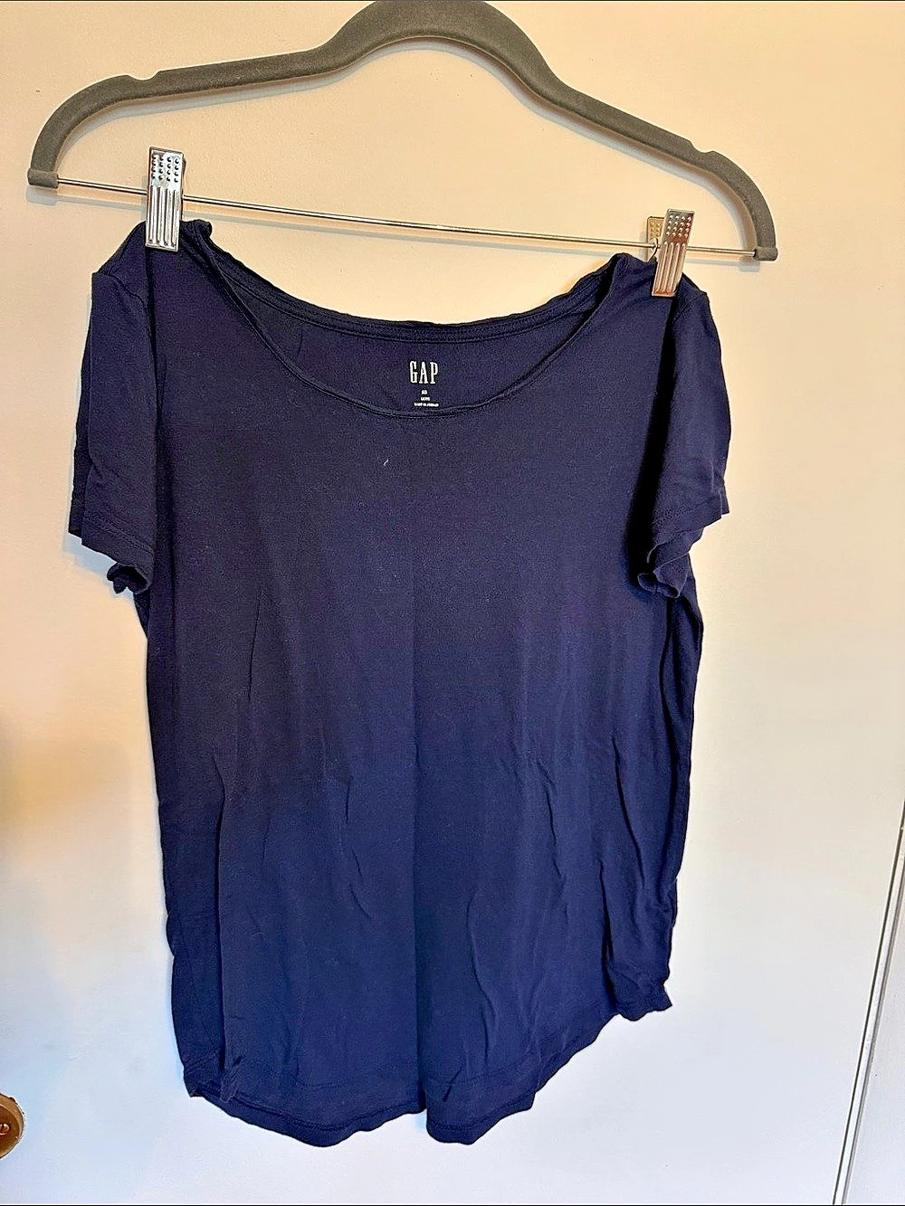 Gap Luxe Scoop Neck Short Sleeve Tee Blue XS